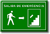 Salida de emergencia hacia la derecha y arriba