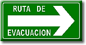 Ruta de evacuación a la izquierda