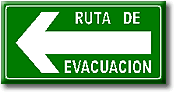 Ruta de evacuación a la derecha