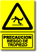 Precaución: riesgo de tropiezo