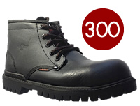 Thomson & Boots 300: calzado de seguridad, piel flor entera, negro, suela rueda, casco de acero
