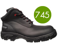 Thomson & Boots 745: calzado de seguridad, piel flore entera, negro, suela ruda