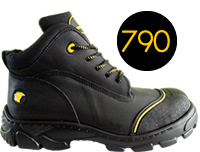 Thomson & Boots 790: calzado de seguridad, piel flor entera, negro, suela Ultrón